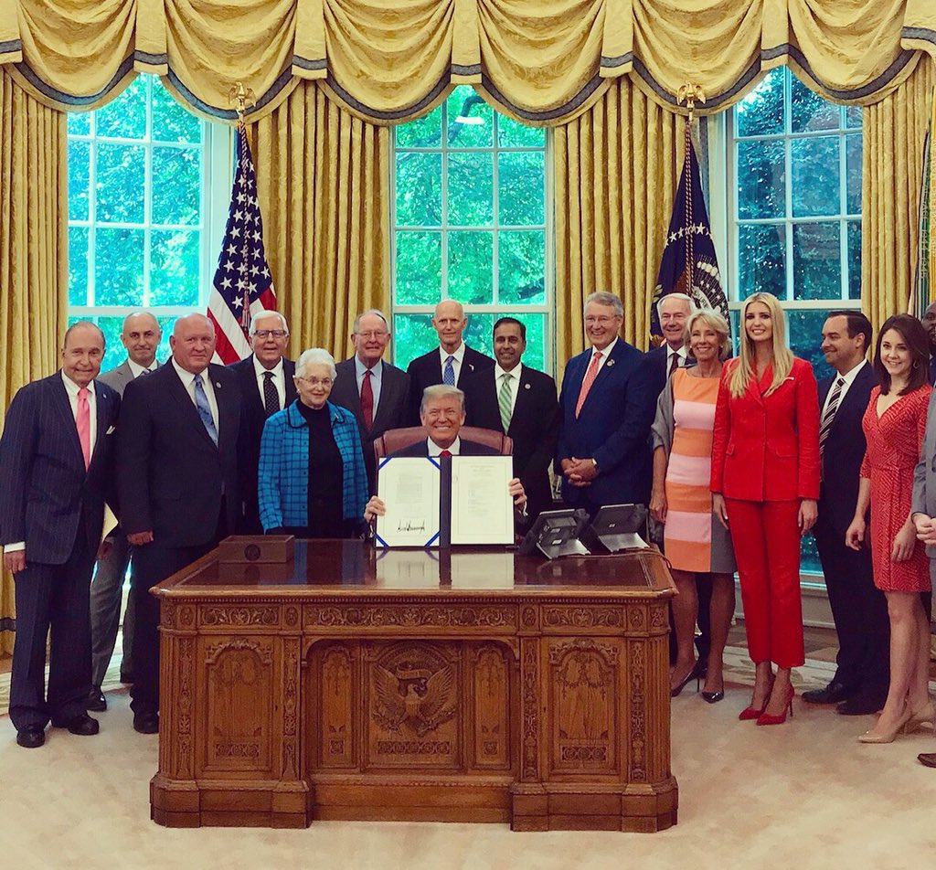 This morning, @POTUS signed the Perkins Career and Technical Education Act in to law! This important legislation will benefit millions of students + workers nationwide & equip them with the skills they need to thrive in our modern economy. #WorkforceDevelopment