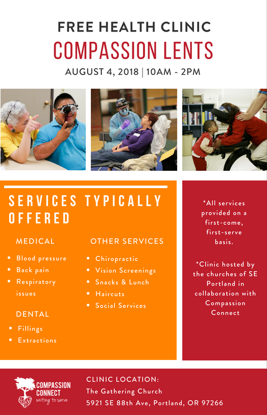 The Lents neighborhood is hosting a Mini Clinic this Saturday and we are still looking for health volunteers. Nurses, nurse practitioners, and doctors are all still needed in order to serve the community. Join us to help churches in Lents unite. #unity #service #compassion