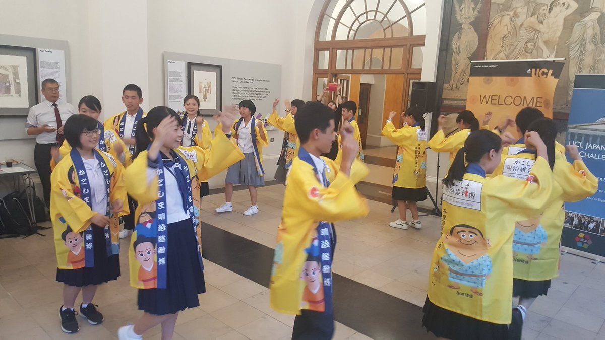 DrDudley13's tweet photo. Deputy Mayor Maryam Eslamdoust welcomes education links between Camden and Kagoshima as Satsuma21C students serenade those gathered at UCL's reception to remember their 19C forerunners. https://t.co/uhS1UrAfOD