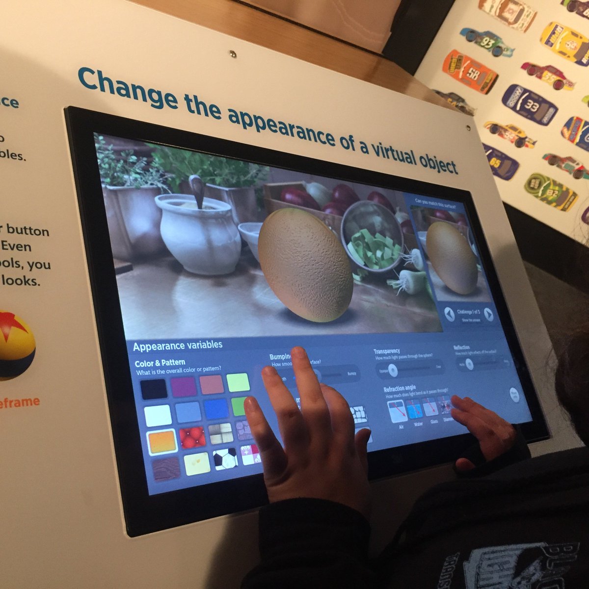 KDCAdventures's tweet photo. Learning about color and texture. Lots of hands on stuff in this exhibit. #msi #msichicago #pixar #pixarexhibit https://t.co/Rw4sR2wLOL