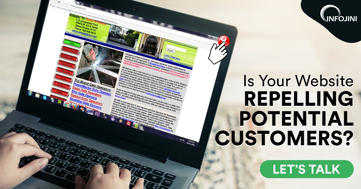 infojini_inc's tweet image. Your business #website should attract, engage &amp;amp; convert new customers, but what if it acts as customer-repellent &amp;amp; pushing them away?
Go for #websitemodernization. To Know More: bit.ly/2O0af51
#WebDevelopment #InfojiniDesigns #Infojini #WebDesigning #InfojiniUS #WebUIUX