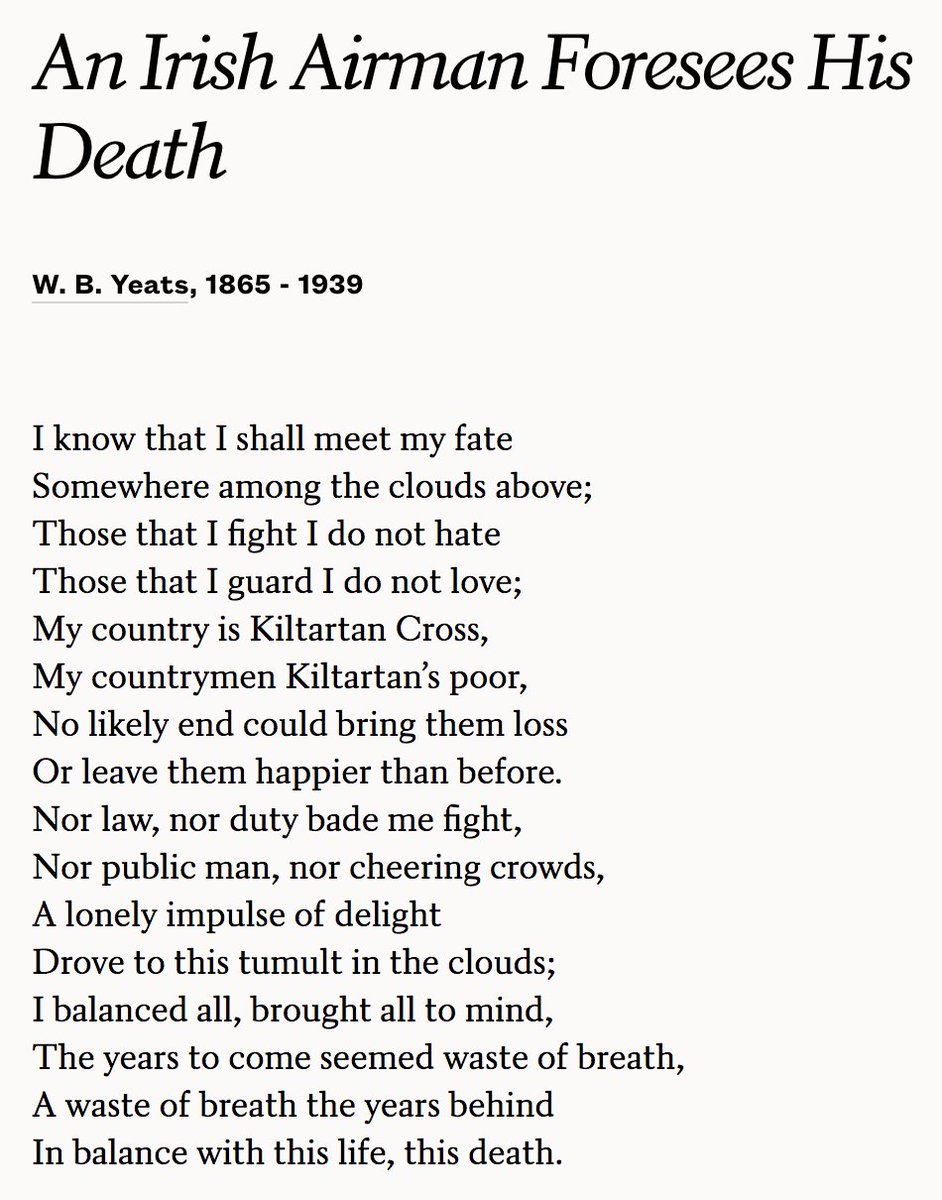 Beautiful and sad poem by William Butler Yeats