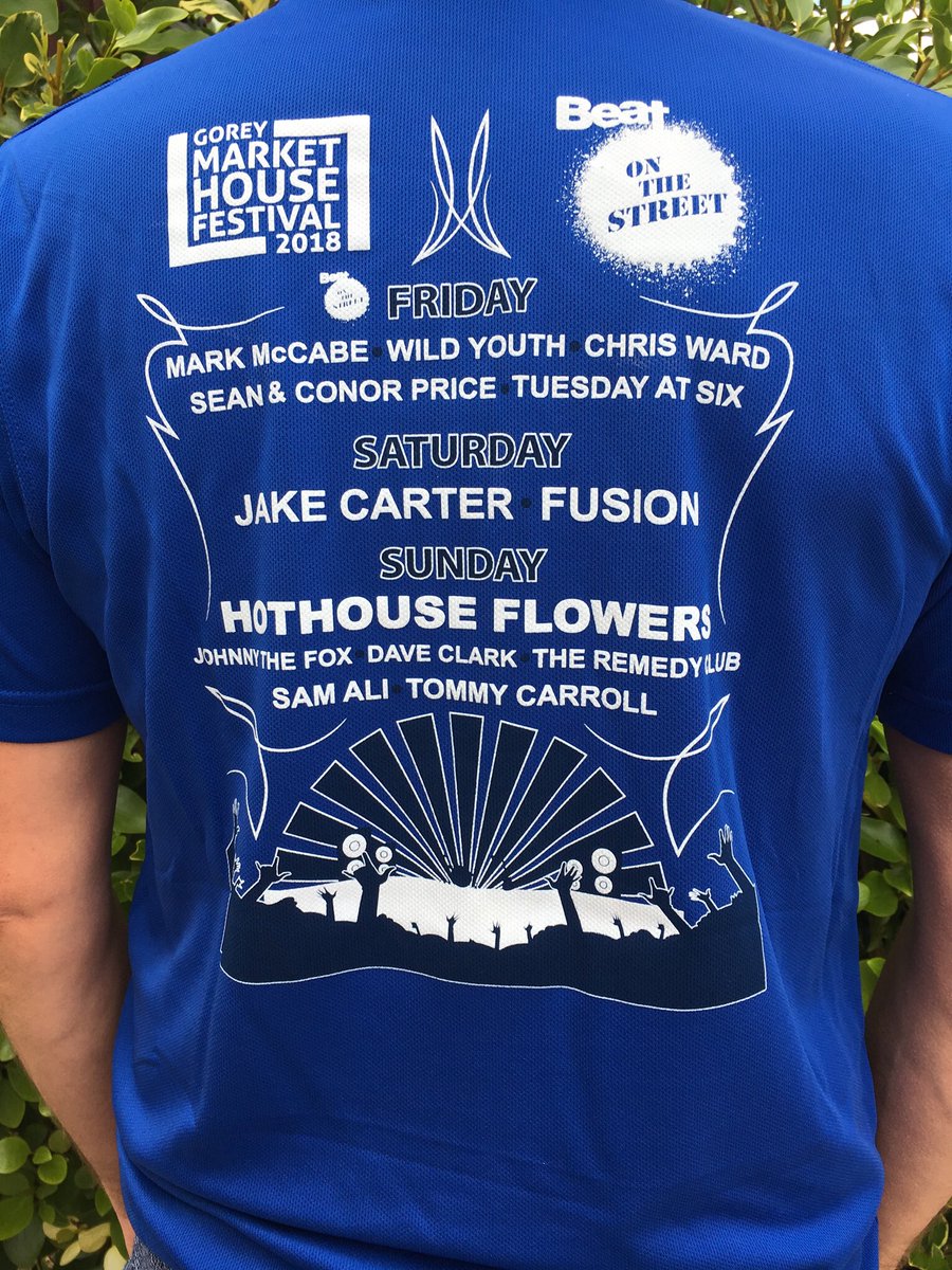 Gorey Market House Festival exclusive T-Shirts for this years festival are on sale now!! In Funges &amp;  The Loch Garman Arms! €10  #Wexfordhour <a href="/WexfordHour/">#WexfordHour</a> <a href="/wexfordintouch/">Wexford Ambassador</a> <a href="/Love_Gorey/">LoveGorey</a> <a href="/GoreyChamber/">Gorey Chamber of Commerce</a> <a href="/beat102103/">Beat 102 103</a> @goreyart