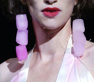 laqerfeld's tweet photo. maison margiela: colored ice cubes jewelry that slowly melts staining the garments (2006) https://t.co/r4zxZnfxKB