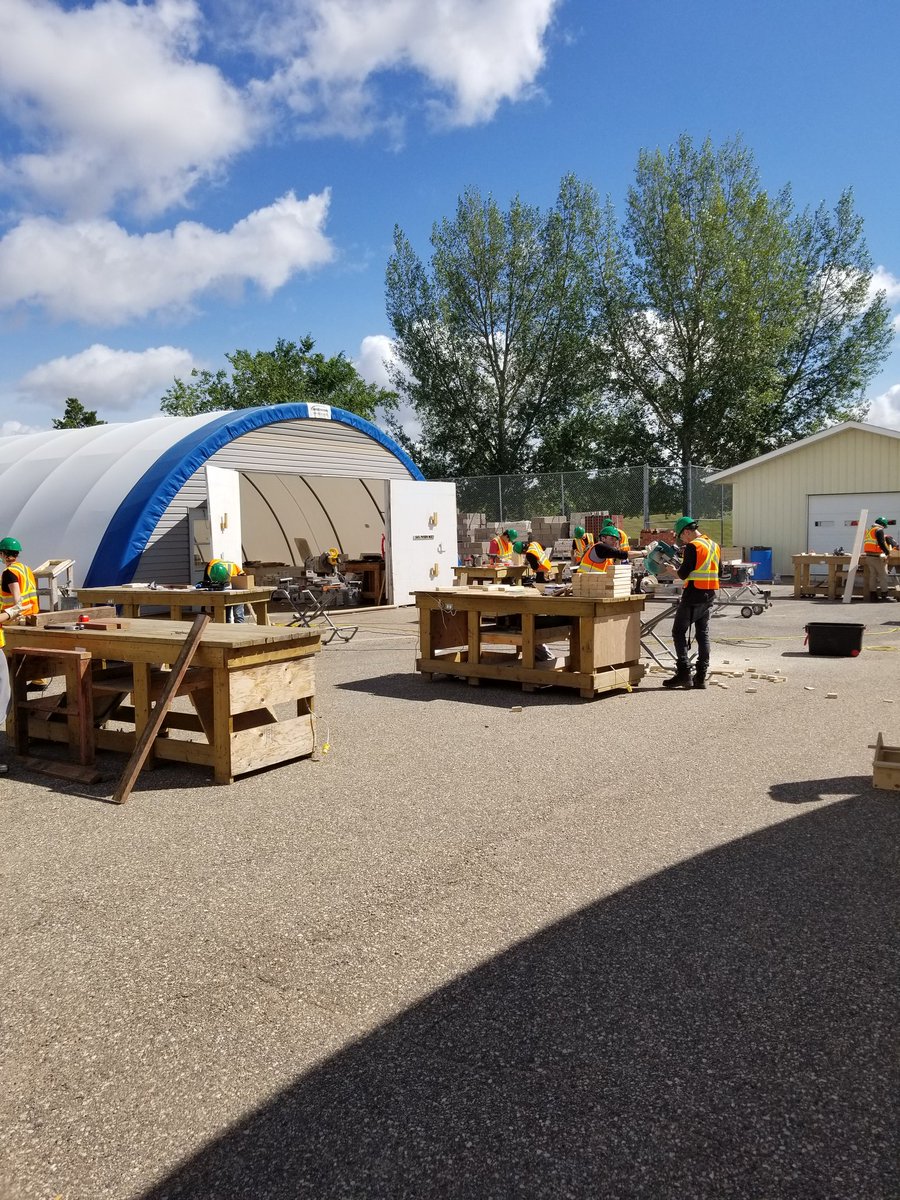 Great day for the STSC Into to Constructuin students to be honing up their skills before entering the work world.