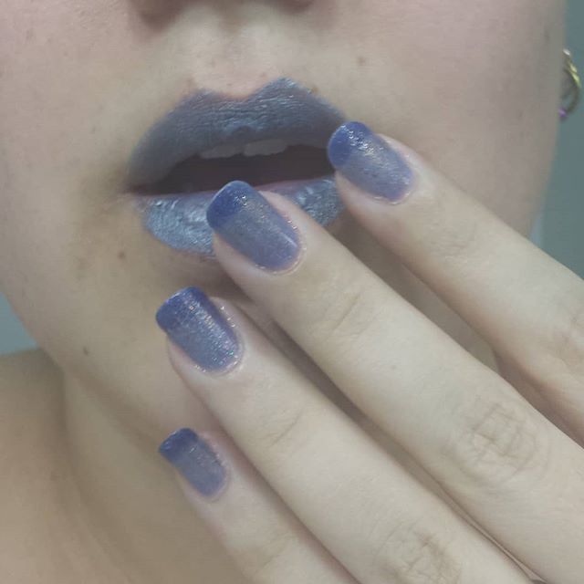 What I'm wearing - @necessaryevilpolish #TheSamurai a #thermal #shimmer #nailpolish and @notoriouslymorbid #Ryujin a #gorgeous #blue #lipstick ift.tt/2M6FtGZ