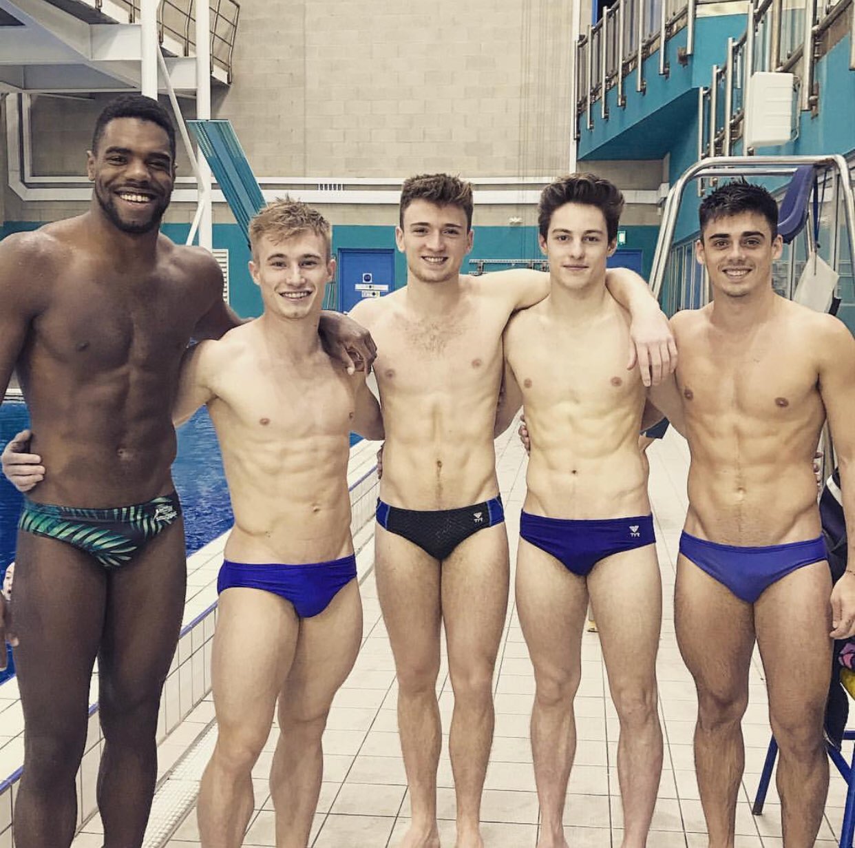 College muscle cock swimming.