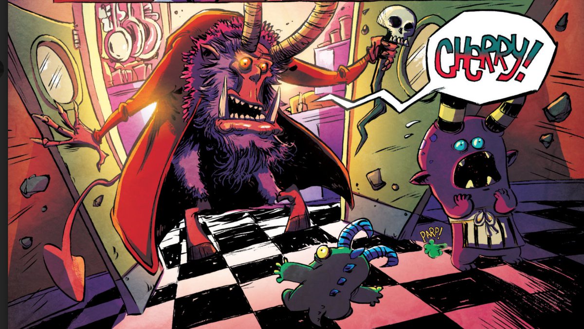 Helliciouscomic's tweet photo. Gramps is always excited when Cherry visits his office, The Pandemonium Diner! (The waffles are actually pretty good there.)

#hellicious #comics #art https://t.co/lju30CuvR4