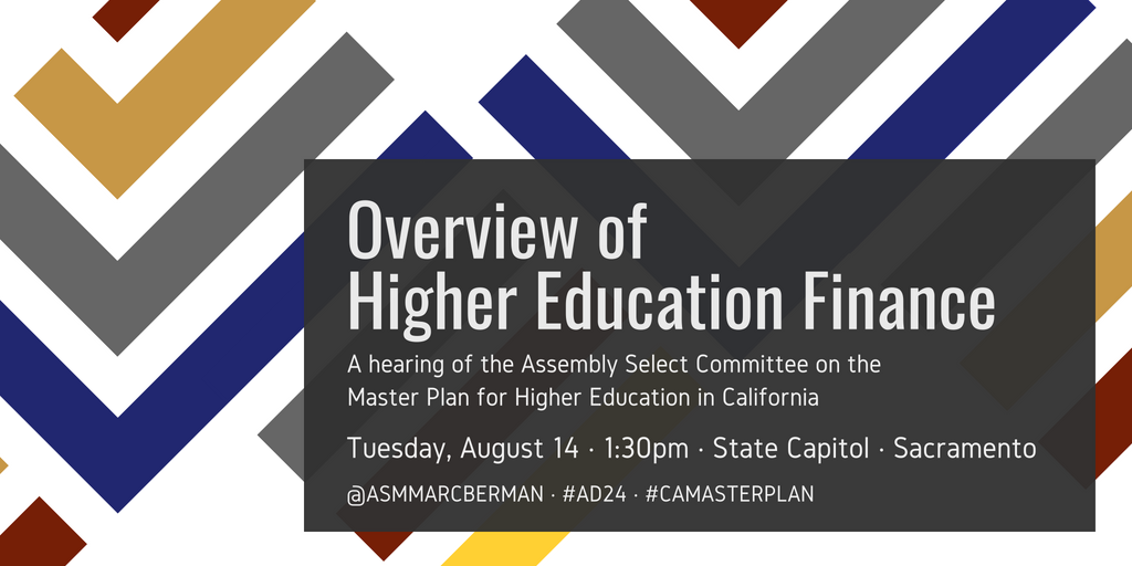 AsmMarcBerman's tweet photo. Looking forward to learning more about #CAHigherEd finance, including #studentaid, at the next #CAMasterPlan hearing! @CollegeFutures @castudentaid @TCFdotorg https://t.co/pFCIDIeobT https://t.co/UR1aYo0tKj