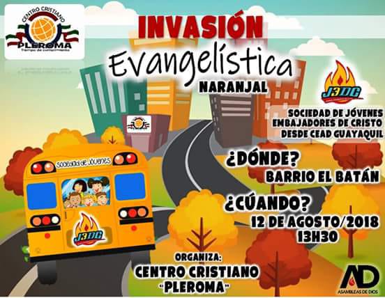 J3DC_CEAD's tweet photo. #invasion #evangelistica 
Te invitamos el domingo 12 de agosto a la 1:30 pm a salir a evangelizar, es #hora de #compartir y #hablardeJesus https://t.co/bGMF8Ggb7Z