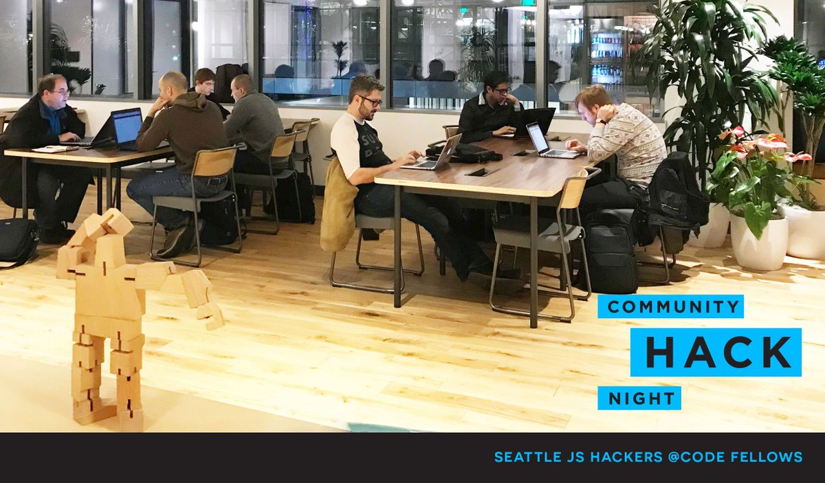 Fellow #JSHackers: Come out to <a href="/codefellows/">Code Fellows</a> in #Seattle, and hear about how the #CommunityHackNight projects are going! There's some cool stuff brewing! 

Tonight at 6 pm!
meetup.com/seattlejshacke…