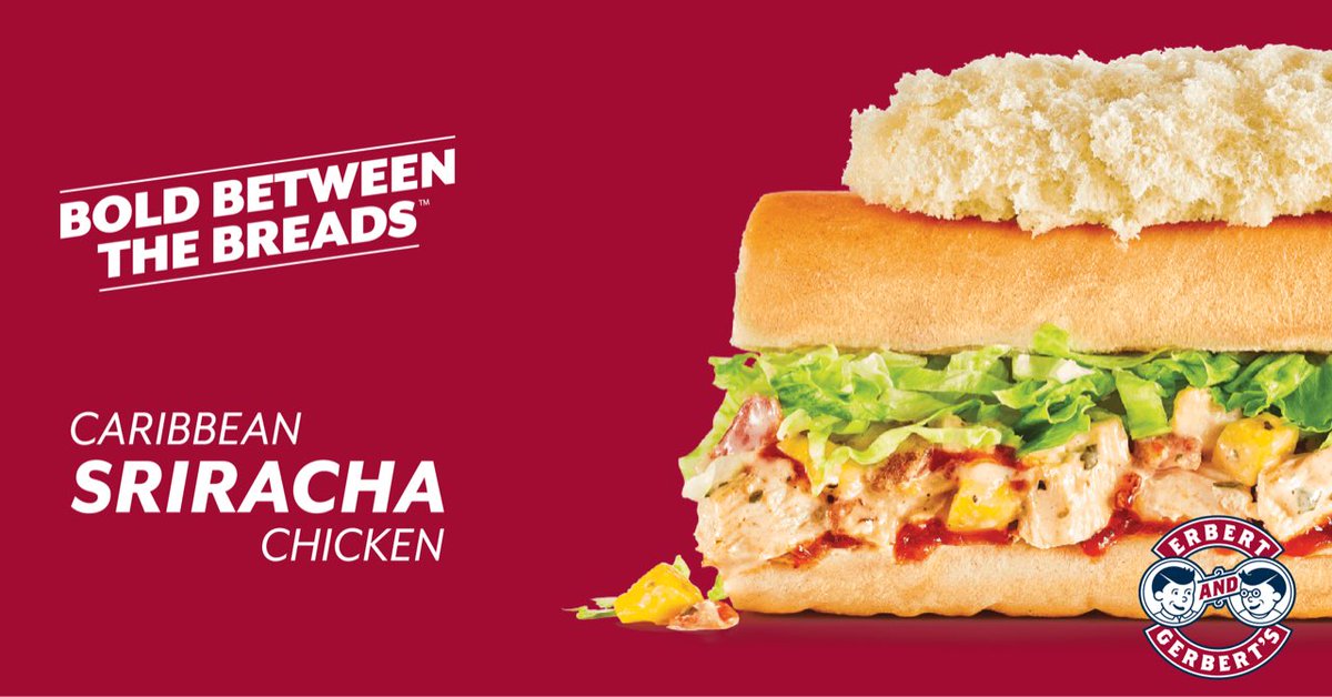 Where’s our Sriracha lovers? ❤️🎯<a href="/TABASCO/">TABASCO® Brand</a> #boldbetweenthebreads  #caribbeansrirachachicken #limitedtime #erbertandgerberts Order: erbertandgerberts.com