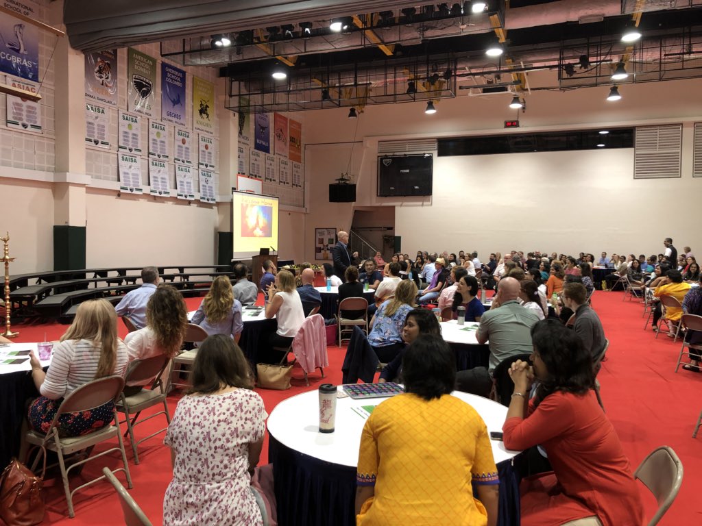 ASBIndia's tweet photo. @ASBIndia All Staff Orientation begins. Great energy and excitement for the #schoolyear 2018-19! #WhatSchoolShouldBe #RemarkableEducators #DreamsPursued @fionacrossthec @c_alan_johnson @joshb1020 @mariofishery https://t.co/FKB72RsDsn