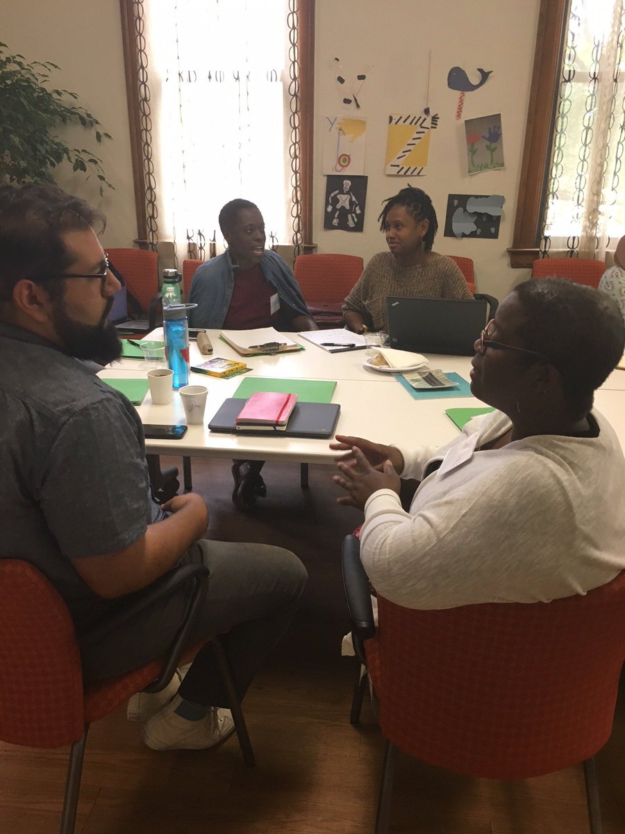 PeopleInEd's tweet photo. #Rida2018 participants discussing their first prompt of the summer intensive: What does it mean to be human? What do you think?
#humanizingschooling #humanizingteaching #ridainstitute https://t.co/oMfXaRRKK7