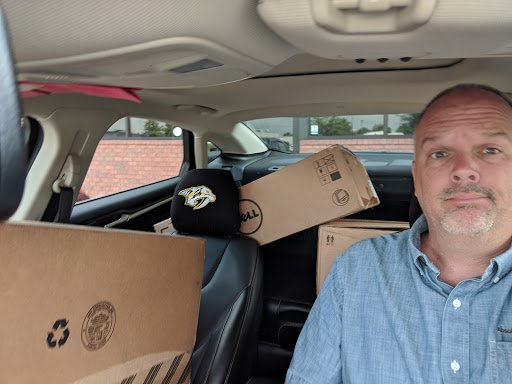 simpleailife's tweet photo. This is what happens when the trunk of your car is one big battery and you have to haul a bunch of server equipment to a client lol... #HybridProblems https://t.co/dqXYqrDMI7