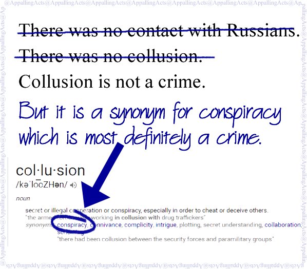 Appalling_Acts's tweet photo. Collusion is conspiracy. https://t.co/1OVTkjYJyx