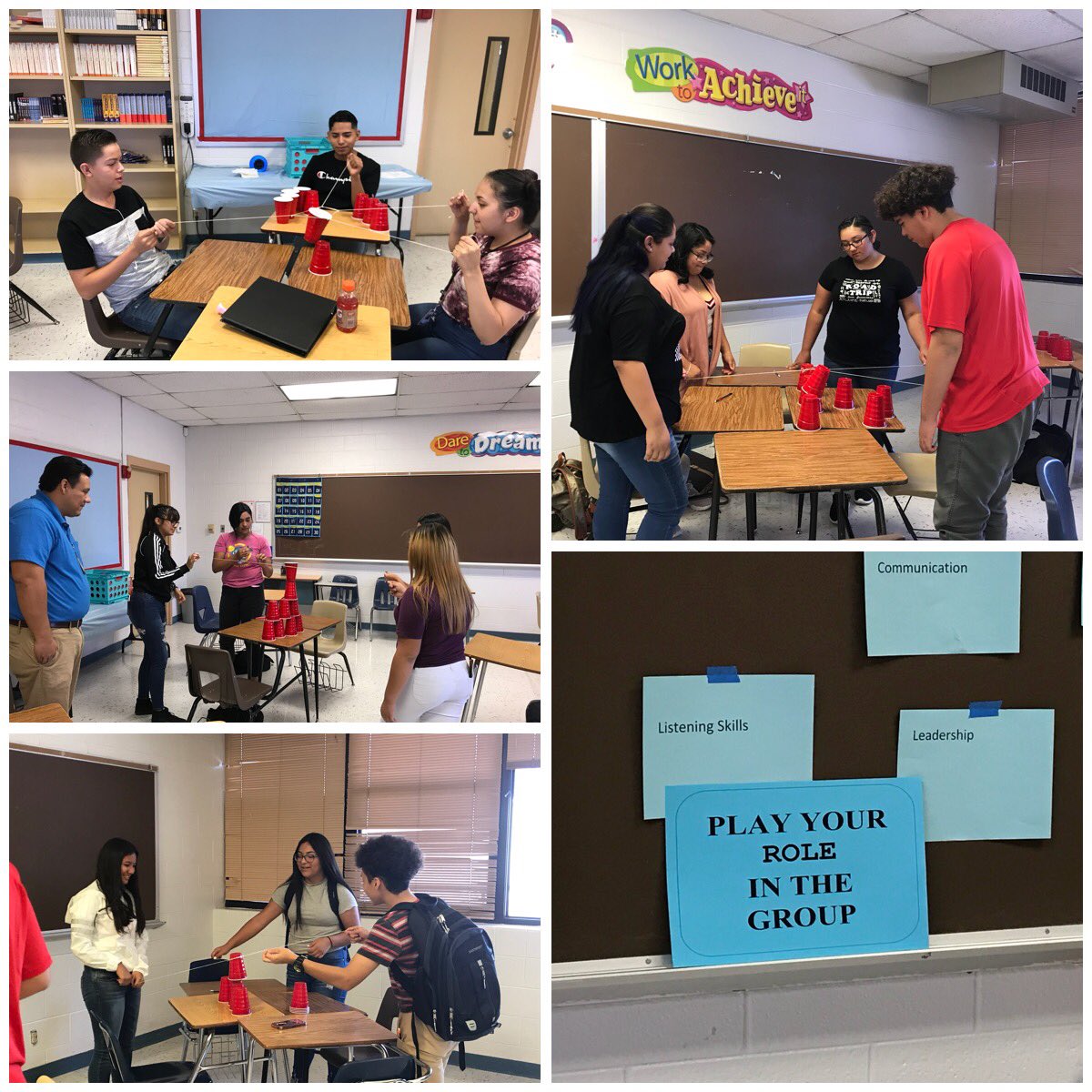 Bulldogs worked as teams to build solo cup towers, reflected on process, then wrote about the importance of roles in group work.  #authenticwriting #shsbulldogs