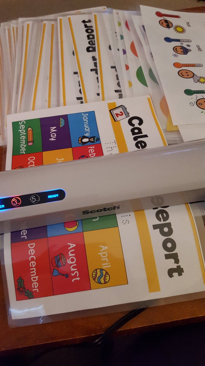 Sandy_Guendling's tweet photo. Doing a bit of laminating for our new morning binders!@OSD135 #centerdolphins #room123 https://t.co/FeiTRWI0zx