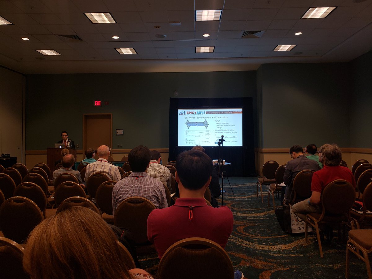 tangitek's tweet photo. Ha from @Portland_State presenting our paper titled "Characterization of novel magnetically loaded flocked carbon fiber absorbers" at the #IEEE2018 #EMC_SI_PI. Our thanks to @NSFSBIR for funding the research presented https://t.co/k3yADB04J5