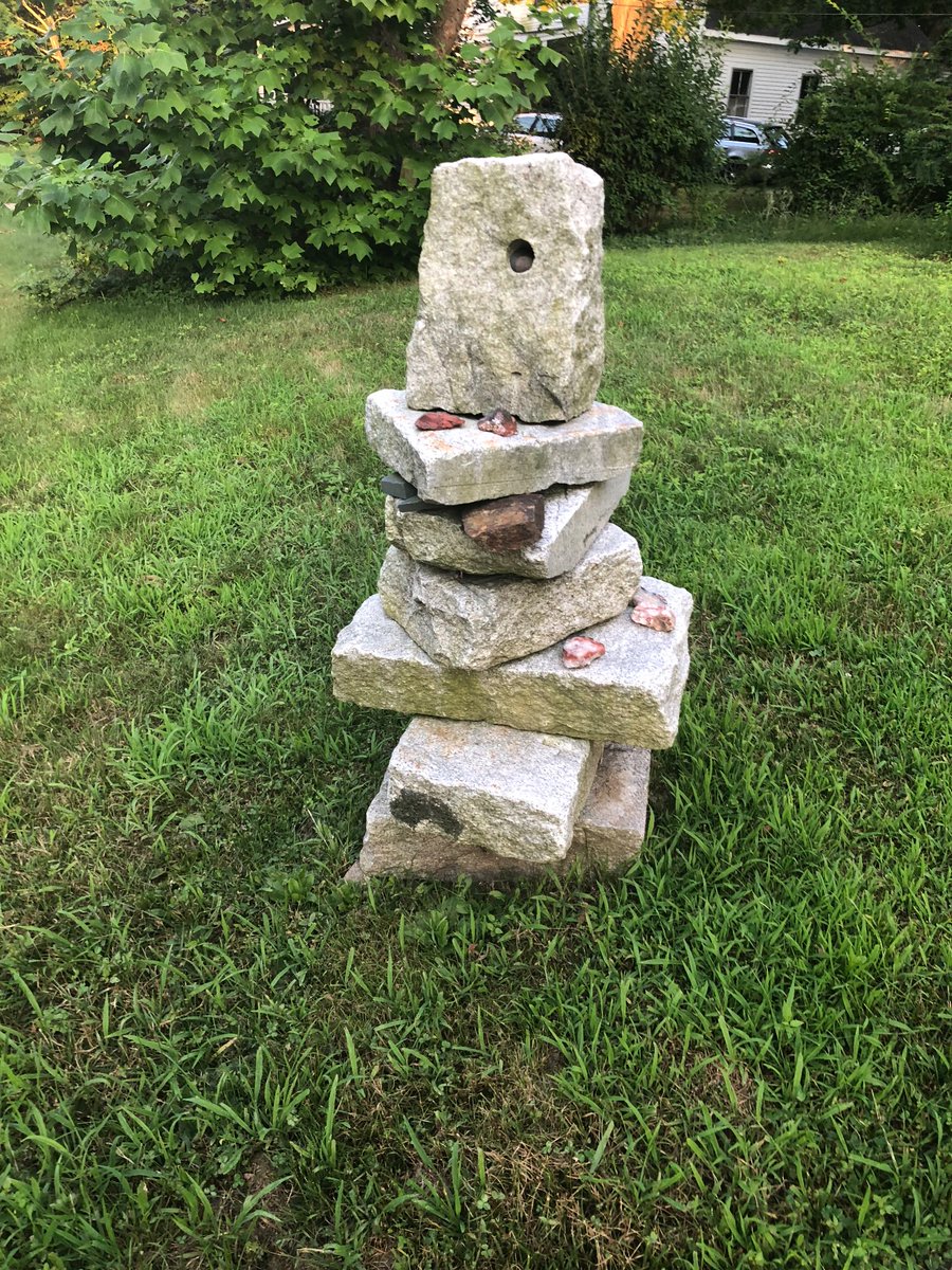 BloomyCommittee's tweet photo. Another night on the doors!  Not many photos to share, but voters were impressed by Ben’s debate performed!  One photo we snapped was of this interesting sculpture!  #mapoli #votebloomy https://t.co/u7dvAhRjGi