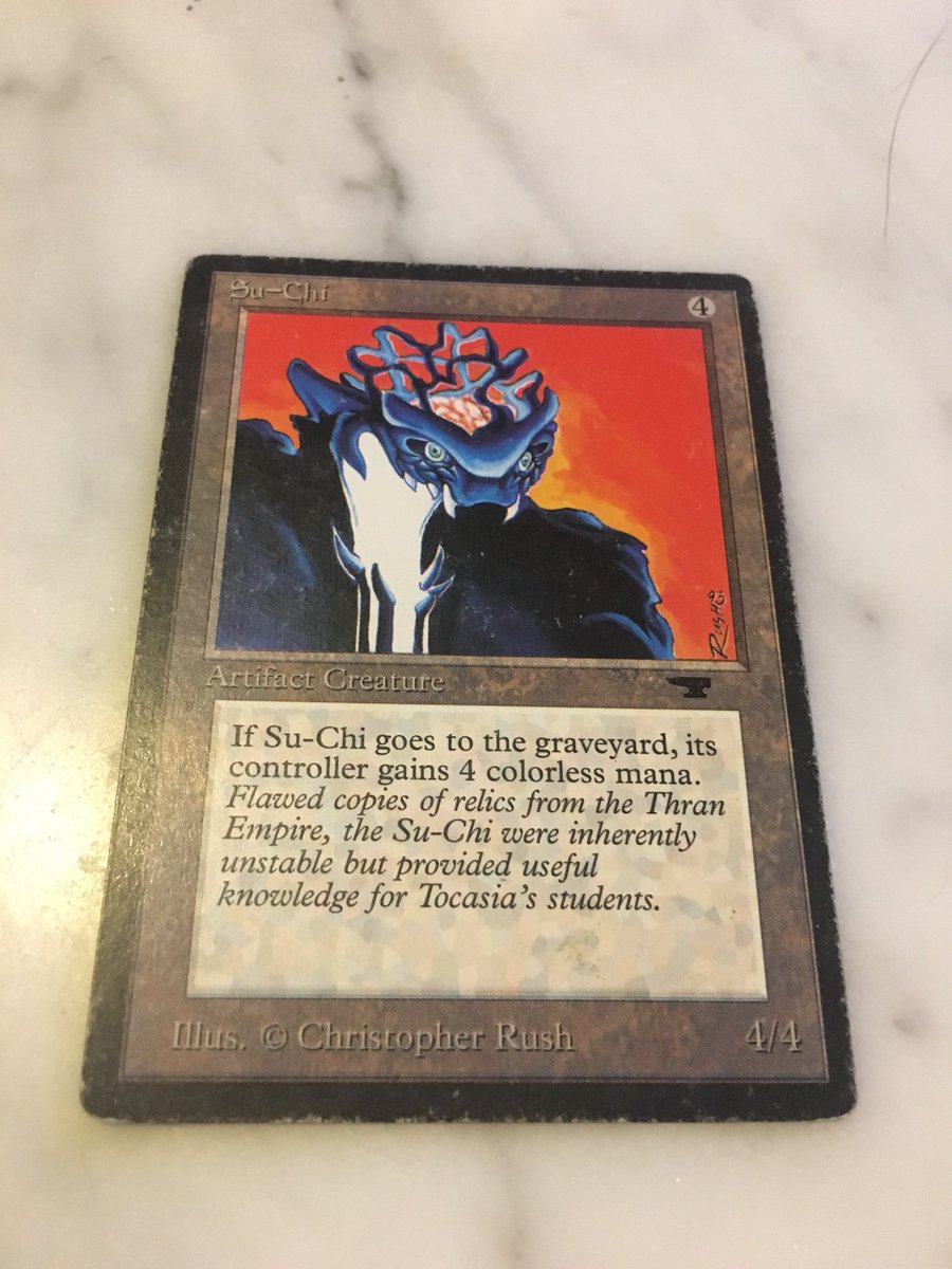 DiamondValley_'s tweet image. Me: what is this thing? Like what even is its body?

Dana: its body is a wonderland 🎶

Seriously though does anyone have any idea what Su-Chi is supposed to be? #magicmail #mtg