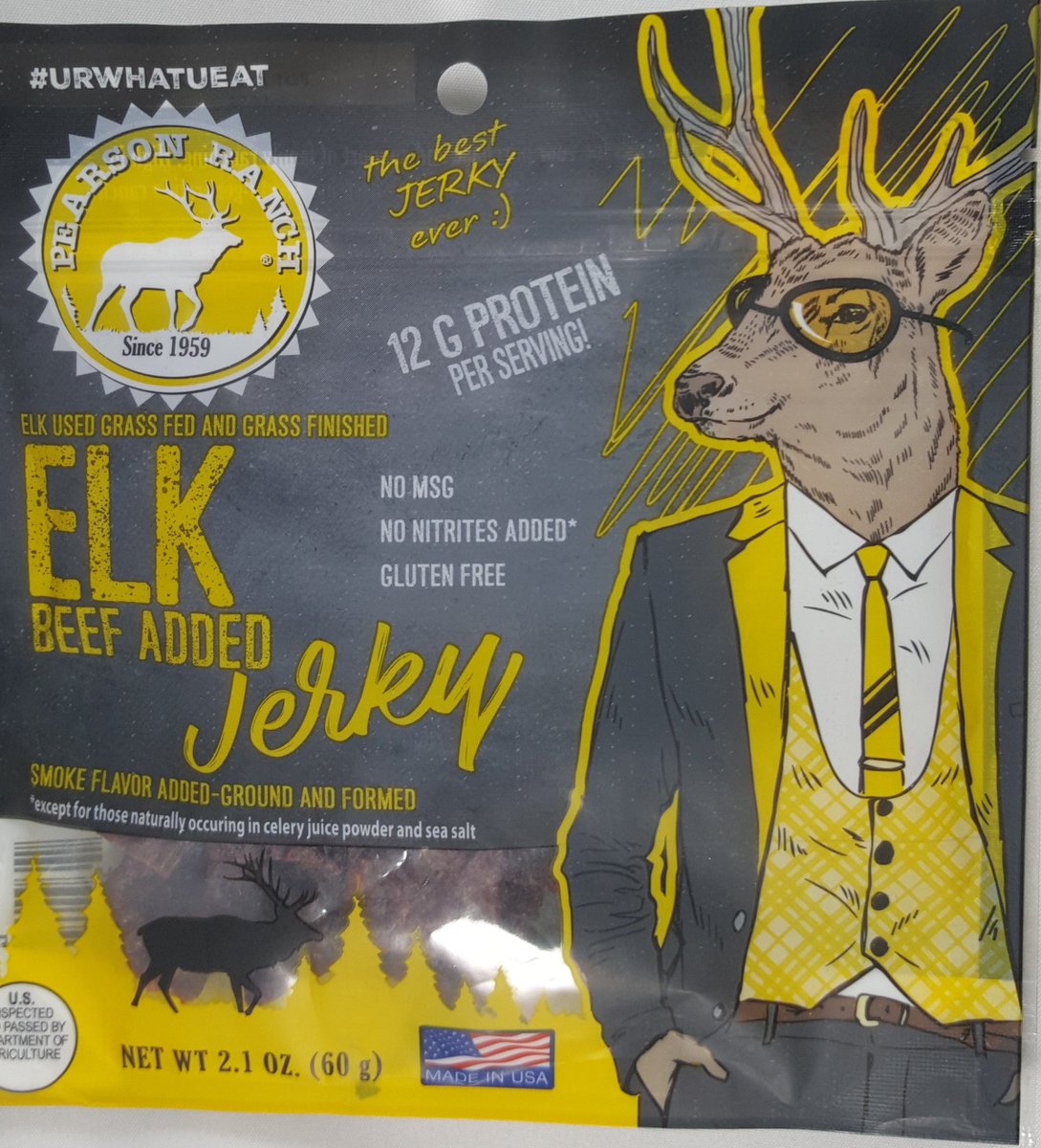 JerkyIngredient's tweet photo. Pearson Ranch Jerky - Hickory elk beef jerky review #2. https://t.co/iye61rKbU5 #pearsonranch #pearsonranchjerky #jerky #jerkyingredients #jerkyreview #elk #elkjerky #hickoryjerky #hickoryelkjerky #hickoryelkjerky @PRJerky https://t.co/G6GRXd3usl
