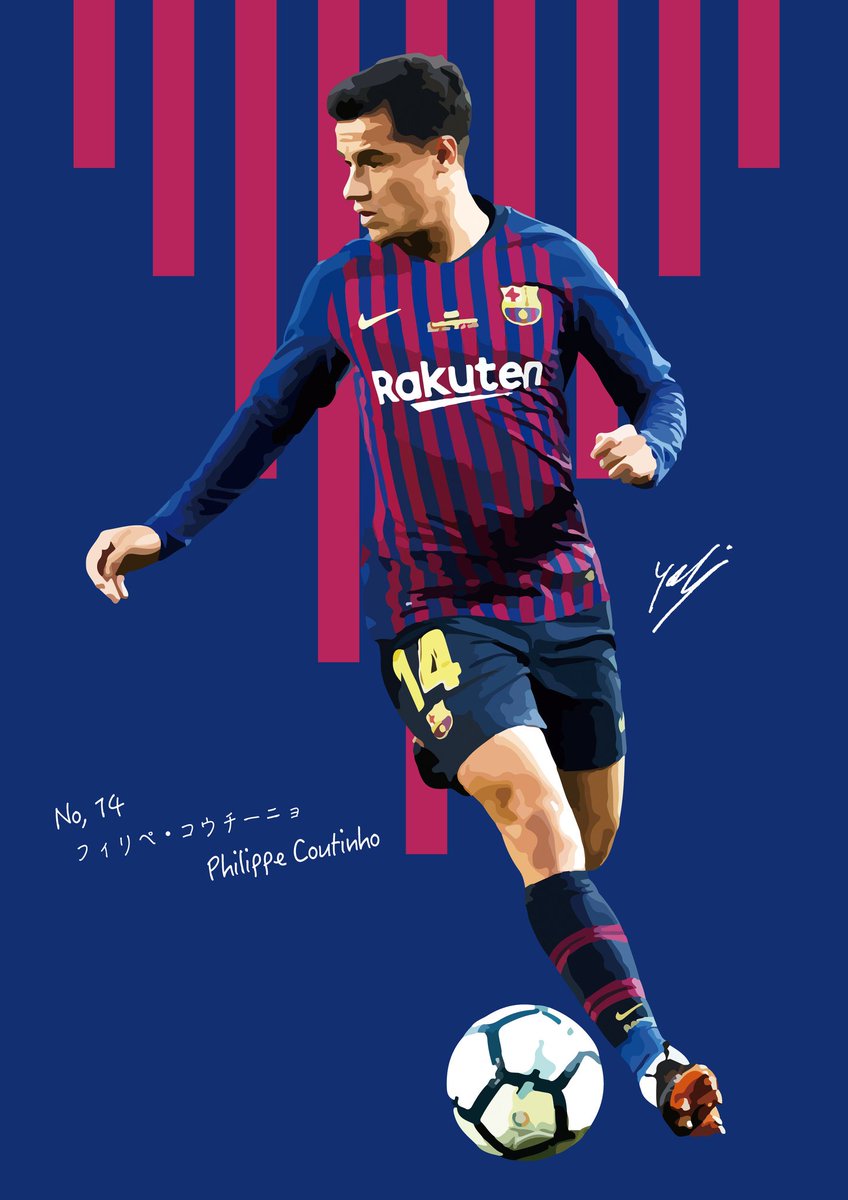 Yokkun のpcイラスト Coutinho Pc イラスト サッカー Coutinho コウチーニョ バルセロナ Barcelona Yokkun