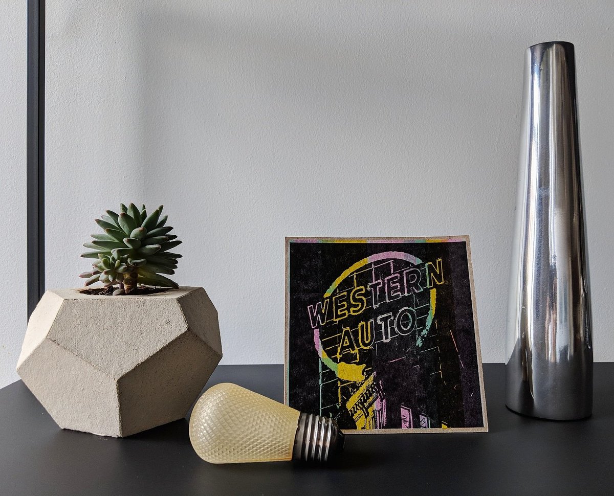 Let us know how you're displaying your bulb and print - we'd love to see it! Haven't ordered yours yet? Limited quantities remain on LightTheSign.com #westernauto #kcmo #kccrossroads #downtownkc #westernautosign #landmarklove #pieceofhistory #kcskyline #lightthesign