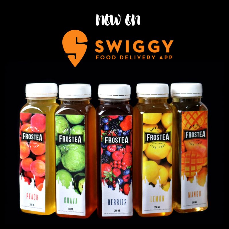 BrewletteCo's tweet photo. Brewlette's all new range of ready-to-drink iced teas- FROSTEA IS NOW AVAILABLE ON SWIGGY!Get your favourite real brewed iced teas delivered chilled at your door step!Order in https://t.co/BWjgyNvEq9 #frostea #icedtea #brewlette #frosteaxbrewlette #frosteabybrewlette #swiggy #tea https://t.co/UuTh7vc26v