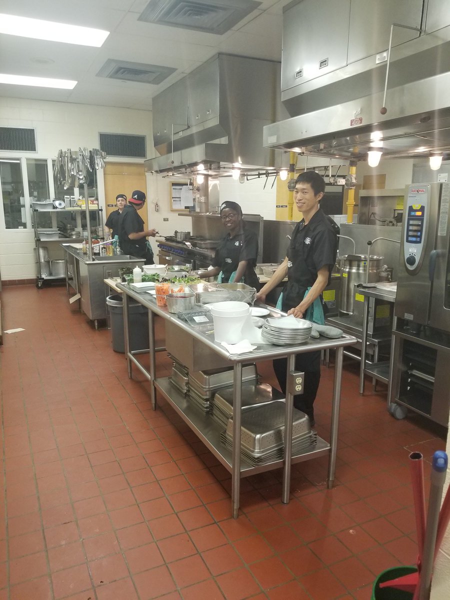 STSC Food and Service class preparing a meal for the supper tonight.