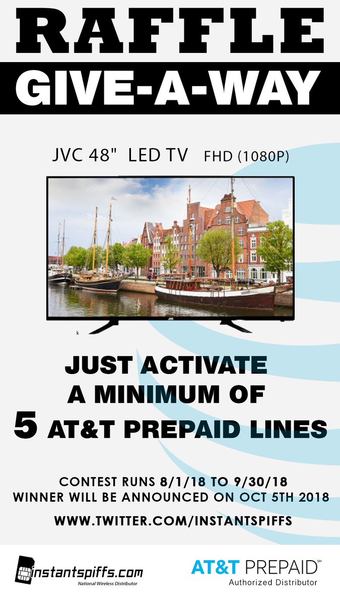 Start selling AT&T PREPAID and earn a chance to win a 48' JVC TV, Contact Us Today to get signed up!
#ATTPREPAID
#att master agent
#contest
#raffle 
#win a tv
#instantspiffs