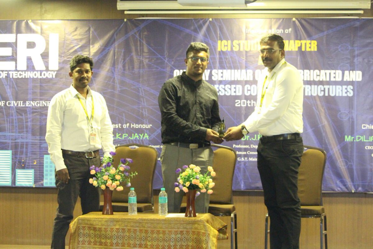 Cityrene_'s tweet image. Mr.Dilipan Bose our CEO, enlightened the students at Peri Institute of Technology on Prefabricated structures. He gave a detailed seminar on GFRG- An emerging alternative technology in the construction industry.
#GFRGSeminar #Cityrene #PeriInstituteOfTechnology