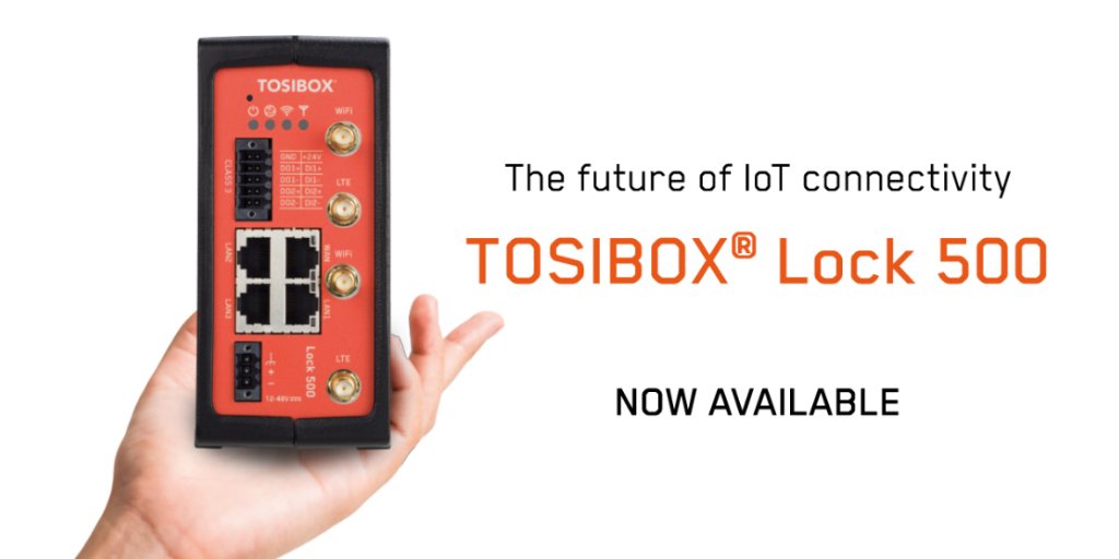 TosiCompnay's tweet photo. TOSIBOX® Lock 500 has arrived! Learn more and order yours today: https://t.co/K0tLaJJCMh #RemoteMaintenance #IoT #IIoT #Industry40 https://t.co/mTKmFH0HVW