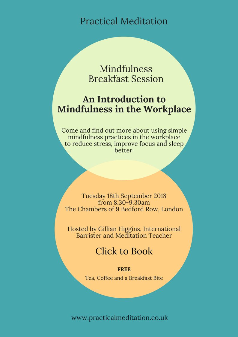 Free Mindfulness Sessions in September  - An Introduction to Mindfulness in the Workplace at @9bedfordrow with <a href="/gillianhiggins/">Gillian Higgins</a> practicalmeditation.co.uk/blog/2018/6/28…
