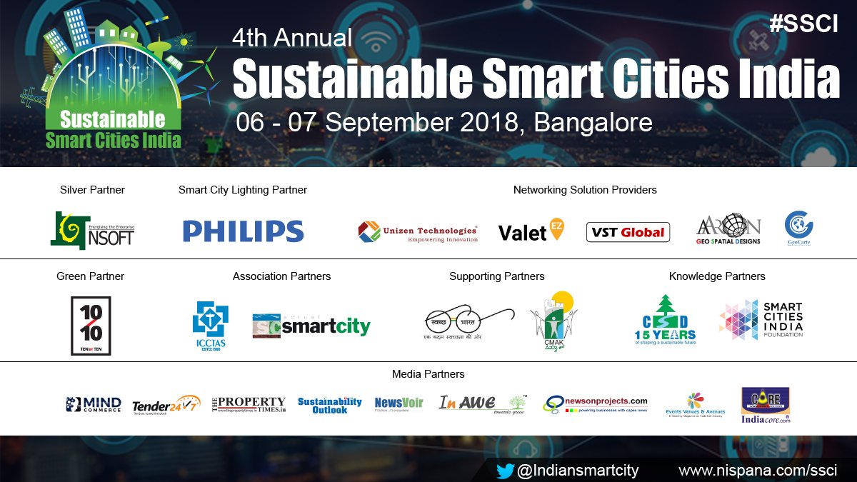 Indiansmartcity's tweet photo. #PartnersUpdate @nsoftc @Philips @unizentech @valetEZ Aaron GSD & GeoCarte RadarTechnology Pvt. Ltd. @NispanaOfficial @MindCommerce @tender247 @SustainOutlook @Newsonprojects @ThPropertyTimes @india_core InAwe @ActualSmartCity @newsvoir @SwaachBharat EVNA #5Weekstogo #RegisterNow https://t.co/roQ2QENGhN