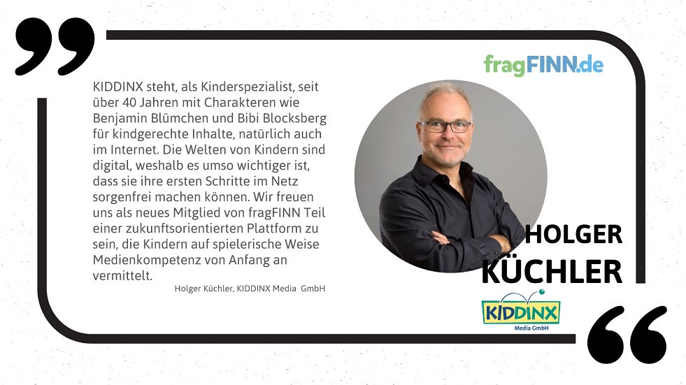 fragFINN_de's tweet image. Ein weiteres Unternehmen engagiert sich im fragFINN e.V.: @KiddinxMedia ist dem fragFINN e.V. beigetreten. Wir freuen uns! 👏 Offizielle Pressemitteilung unter bit.ly/2n1nveb