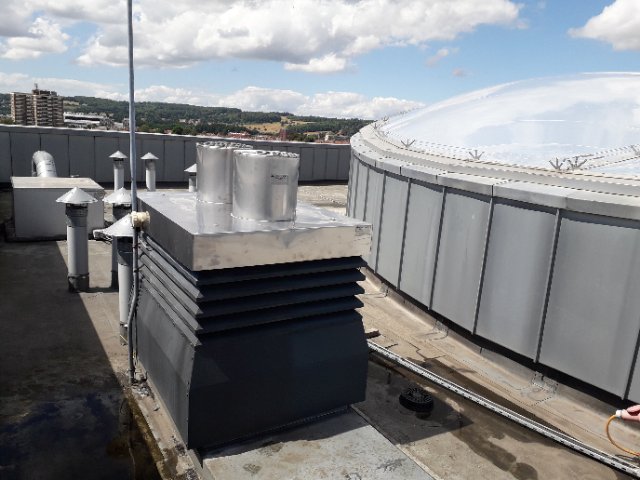 Replacement of flue terminals yesterday at one of our buildings with communal heating as part of our Preventative Maintenance Plan. 
#blockmanagement #ppm #communalheating