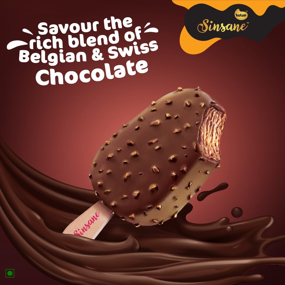 Volup_In's tweet photo. Indulge in a treat that would take you to a chocolaty heaven. Grab #Sinsane’s Belgian Swiss Chocolate today! #IceCream https://t.co/Qmlt9Uts4o