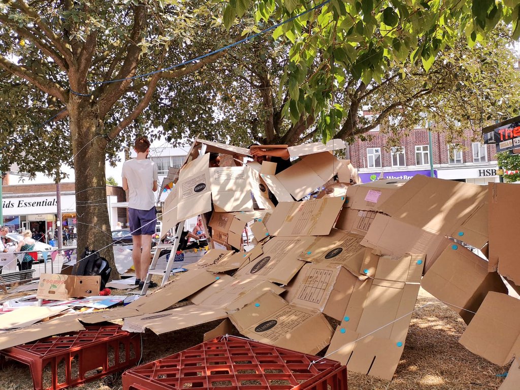 PopinUK's tweet photo. When we provide children with environments where they can design &amp; make, we naturally cultivate; 

1.Innovation 
2.Collaboration 
3.Resilience

Last week we built a cardboard shark den at Northfield Beach! 
@buildakiondo @NorthfieldArts1
#ChildrensMakerspaces
#RadicalChildcare https://t.co/bSfGuqYITr