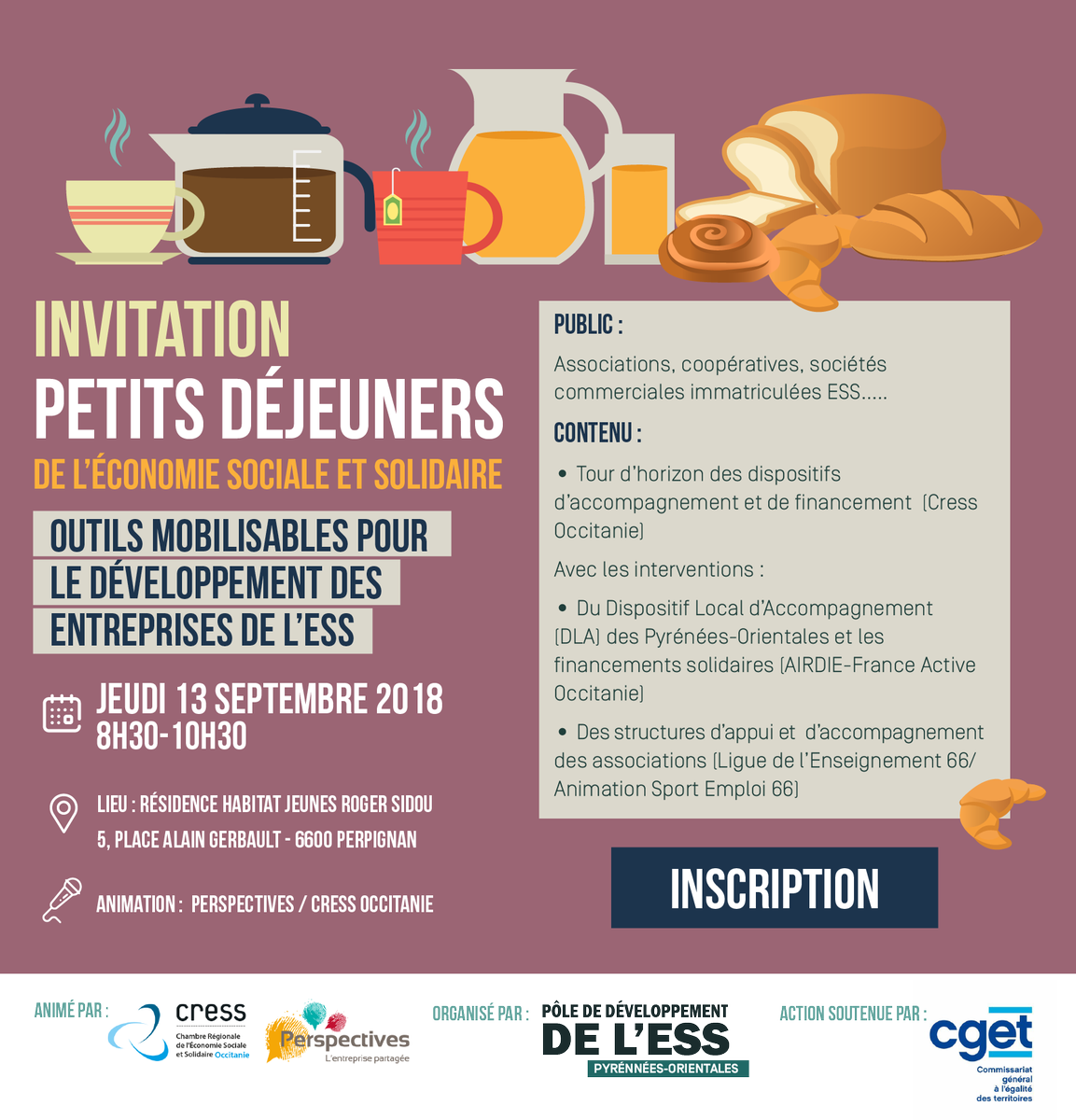 CRESSOCCITANIE's tweet photo. Petit-déjeuner ESS 66 "Outils mobilisables pour le développement des entreprises de l'ESS" -
Inscription : https://t.co/dtPz63p4sl
 https://t.co/sLjpoDeCwd https://t.co/dxgT31MtRj