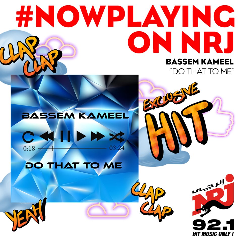 NRJEgypt's tweet photo. Opened our eyes and we found a surprise 🎵 Today, our very own radio presenter #Bassem_Kameel surprised us with his very first song "Do That To Me" playing Exclusively on #NRJ 92.1 😍
اسمعوا أغنية #باسم_كميل #Do_That_To_Me حصريًا على #إنرجي 92.1
المزيكا #لعبتها 🎺
@BassemKameel https://t.co/6bsUpU1vw3