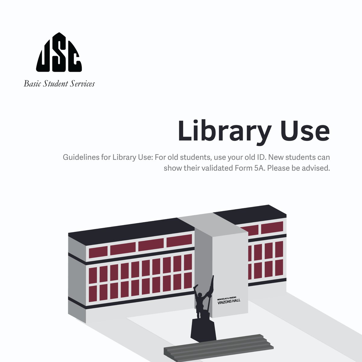 USCUPDiliman's tweet photo. #LibraryUse

Guidelines for Library Use: 

For old students, please use your old ID. New Students without ID (eg: FSTs), please show your validated Form 5A.

Please be advised. https://t.co/iJZzC2UEUA