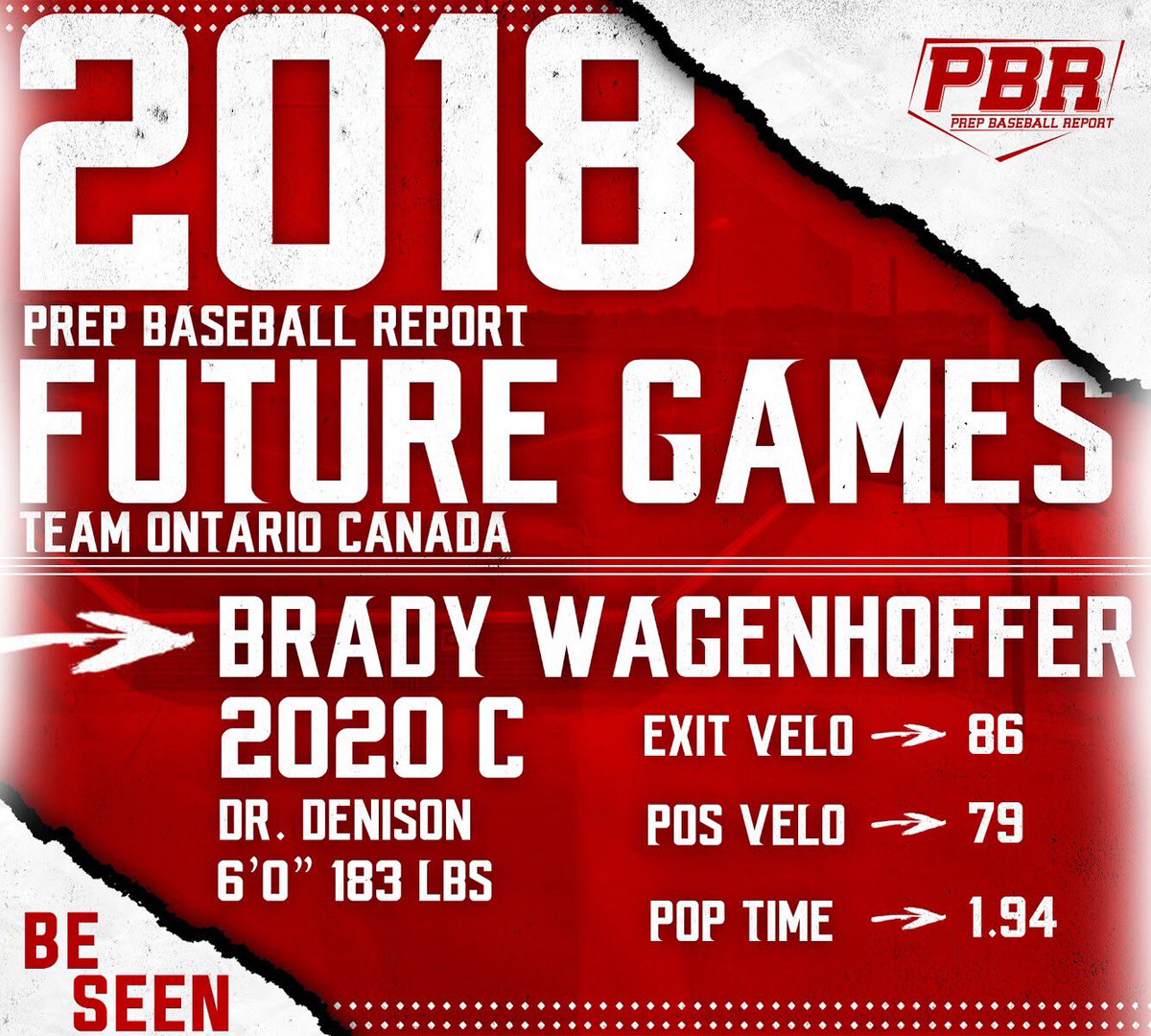 PrepBaseballON's tweet photo. 2020 RHH catcher Brady Wagenhoffer of the @Eblobaseball Toronto Cardinals will be with us this week in Indianapolis for the #PBRFutureGames
Catch and throw guy, lots of arm strength, chance to contribute offensively. #BeSeen #Road2Indy #FG2018 https://t.co/uz7tCd0qyC
