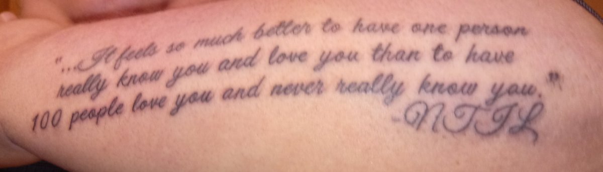 SarahSelchert's tweet photo. @stilfun57 @nowthisisliving She's grown up to be a huge influence!😊 got this tattoo yesterday quoting a #NTIL video and then proceeded to come out on fb and copied the post to Twitter/instagram/tumblr. Your daughter has done great ☺ https://t.co/U9EzOJYotV