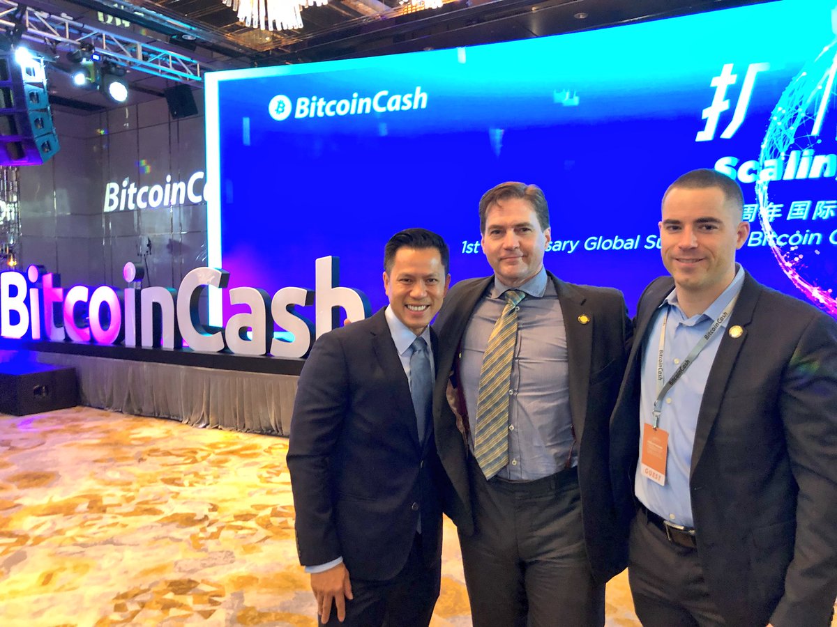 iamJimmyWIN's tweet photo. Celebrating #BitcoinRebirth day with @ProfFaustus and @rogerkver at #HongKong summit.
#Bitcoin #BCH for the WIN! #BitcoinCash https://t.co/OkcZ6d3X07