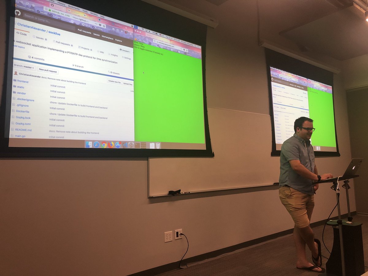 golangPhoenix's tweet image. Gus and Christian presenting their projects. #golang @galvanize #golangphoenix