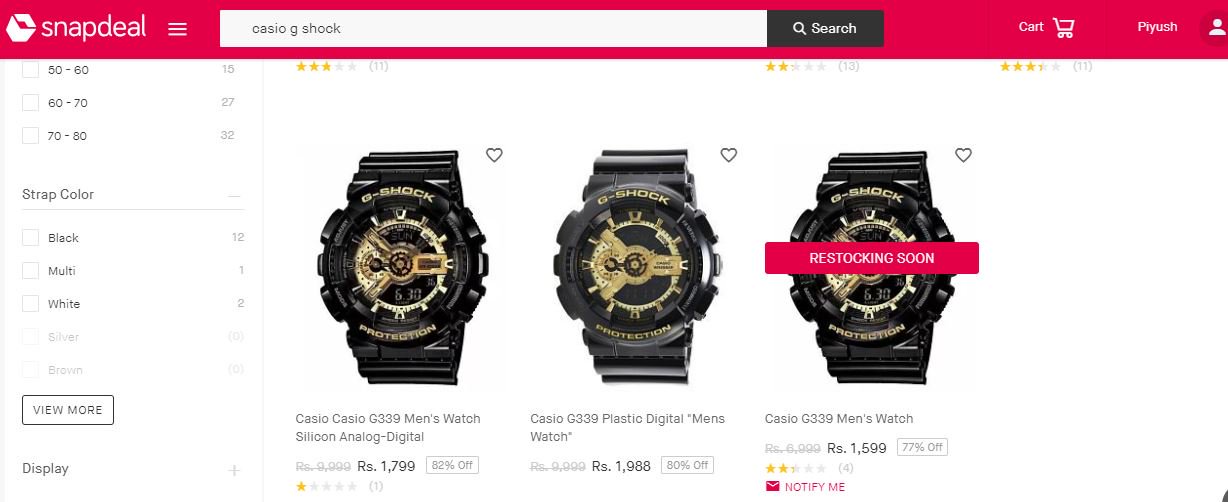 g shock g339 snapdeal
