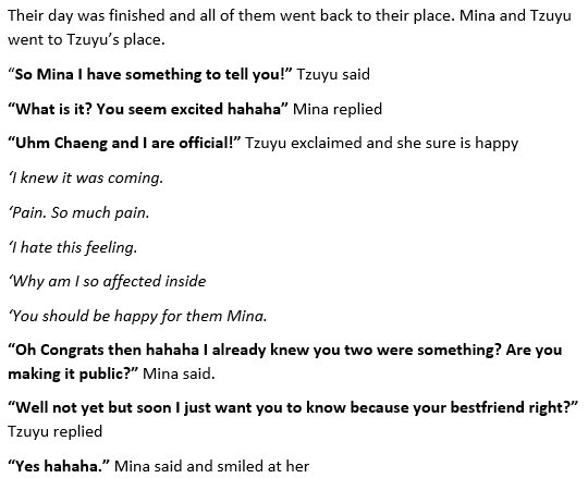 [ Telling to friends: Tzuyu to Mina]