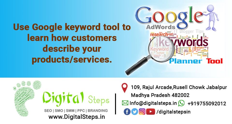 digitalstepsin's tweet image. Use Google keyword tool to learn how customers describe your products/services. 

Get best tips for social media visit at : digitalsteps.in

#DigitalSteps #DigitalMarketingIndia #digitalmarketingagency