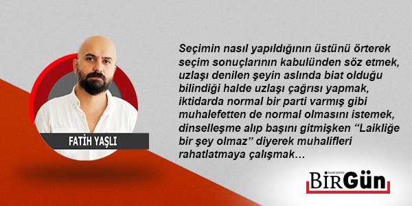 Söyleme mecburiyetine karşı alışmama mecburiyeti
goo.gl/snn3Rk
Fatih Yaşlı yazdı